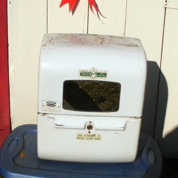 Vintage Industrial Cloth Roll Towel dispenser Man