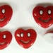 Smiley Heart Buttons Set of Five