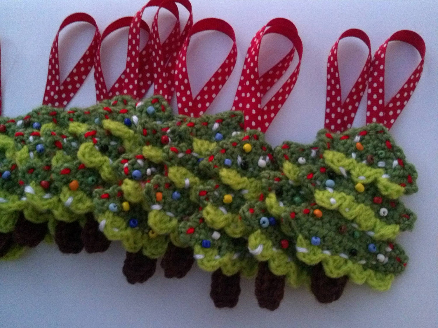 WOW Ornament SALE Crochet Handmade christmas tree cute for holiday decoration set of 3