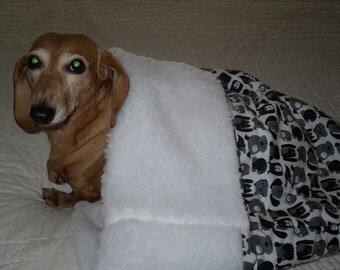 Small Dog Black / Grey Dogs Print Snuggle Sack / Sleeping Bag FREE SHIPPING within the US
