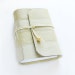 Cream white leather journal with suede tie enclosure, diary, travel journal, lined paper, 384 pages