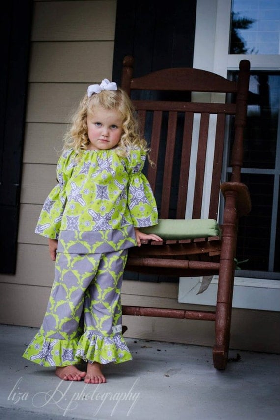 Items similar to NEW ..Custom Boutique Clothing Cute Lime Green Tunic