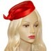RESERVED FOR DEANNA Vintage Pillbox Hat, Red Satin, Emme, 1950s