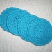 Bright Aqua crochet coasters (4)