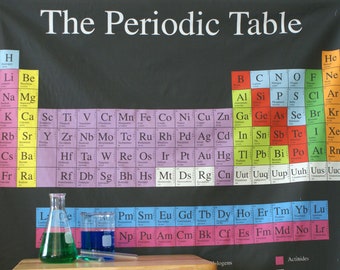 Periodic Table (Dark) Chemistry Science Cotton Fabric (1 Yard Panel)
