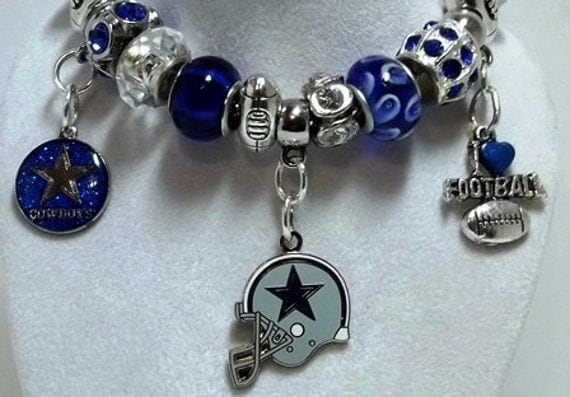 Dallas Cowboy Pandora Style Bracelet by TriciaJewelryArmoire
