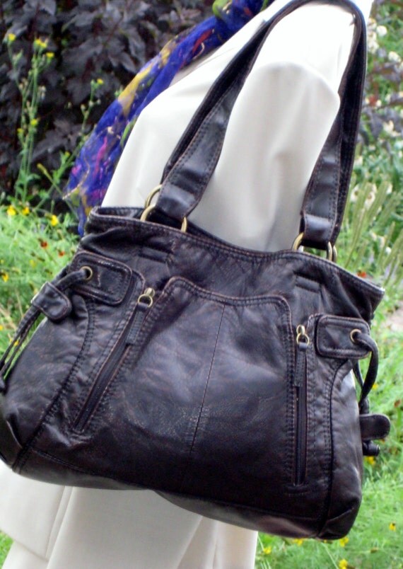 Vintage BUENO Leather Bag Handbag Soft Supple by GutsyGirls