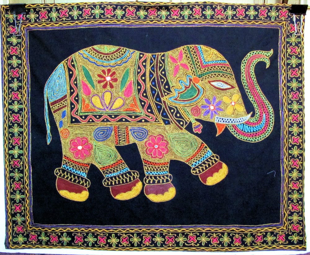 Elephant Wall Tapestry Wall Hanging by the Old Silk Route