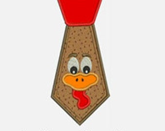Turkey Tie...Embroidery Applique Design...Three sizes for multiple hoops...Item1409...INSTANT DOWNLOAD