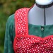 THANKSGIVING SALE // Vintage Style Couture Polka Dot Apron // Warm Rhubarb Crisp // FREE hand embroidered dishtowel with purchase