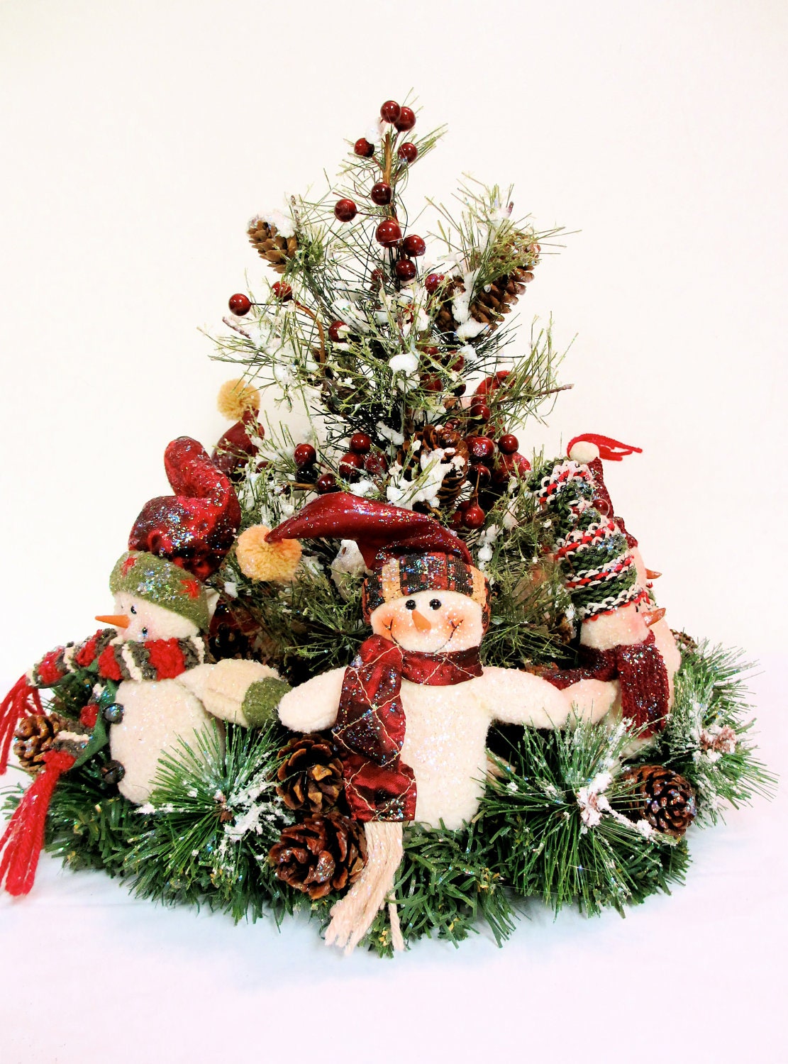 Snowman Christmas Centerpiece Arrangement Ring Around