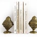 set of 2 antique French Stamped Decorative Brass Ball Finials Stairs