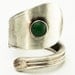 Sterling Spoon Ring with Green Aventurine Gemstone in Sterling Silver, Handcrafted in your Size (2698)
