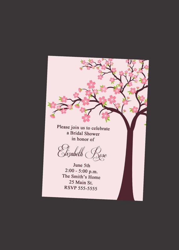 Bridal Shower Invitation with Cherry Blossom Tree Il_570xn