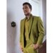 Vintage Men's Chartreuse Sharkskin Mod Suit Mad Men Mid Century