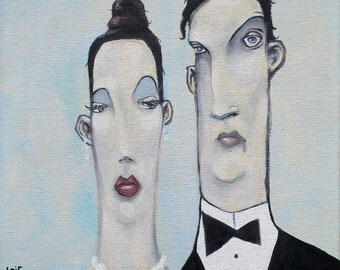 Happy Couple, pop surrealism, art, lowbrow, lowbrow art, married couple,