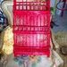Hollywood regency Vintage Chinoiserie red bamboo wall shelf Hollywood