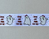 Ghouls just wanna have fun ghosts printed on white 7/8" grosgrain ribbon Il_170x135
