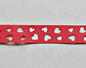 Red ribbon with cutout hearts 7/8" grosgrain - valentines Il_170x135