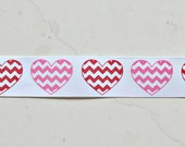 Chevron hearts 7/8" grosgrain ribbon Valentines day Il_170x135