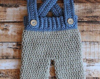 Crochet Suspender Shorts Overalls Diaper by ...