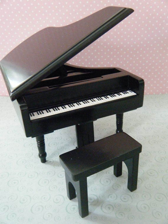 Dollhouse Piano and stool Furniture by PinksVintage on Etsy