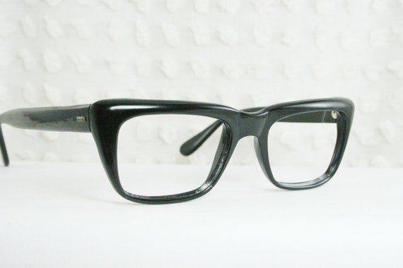 60s Mod Glasses Vintage 1960's Mens Eyeglasses Black by DIAeyewear