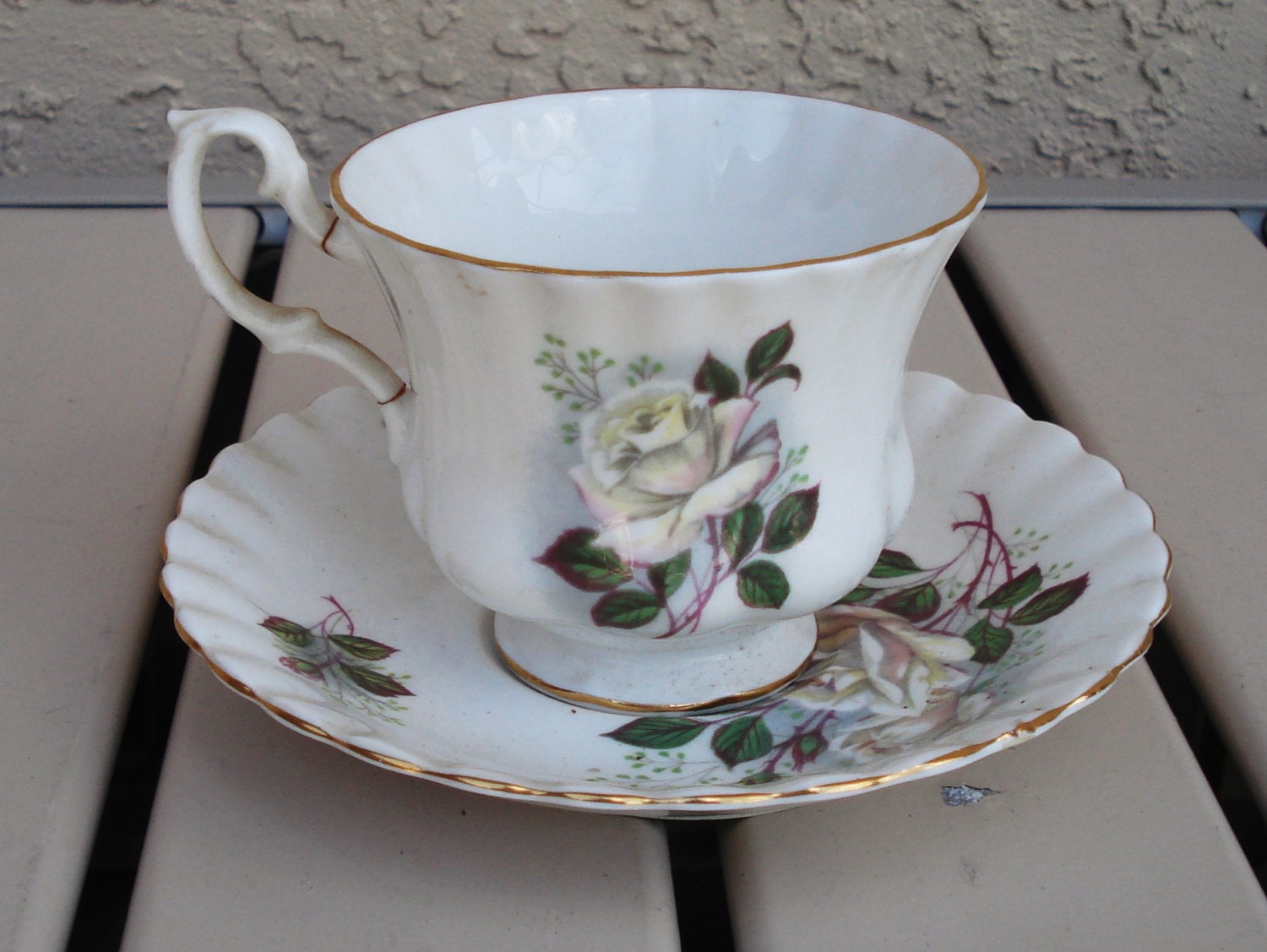 Vintage ROYAL ALBERT Bone China England Footed Tea Cup And