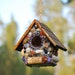 Outdoor Mosaic Birdhouse ready to hang