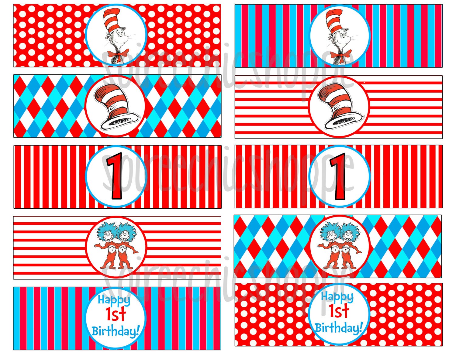 Custom Printable Dr Seuss Cat In The Hat by SoireeChicShoppe