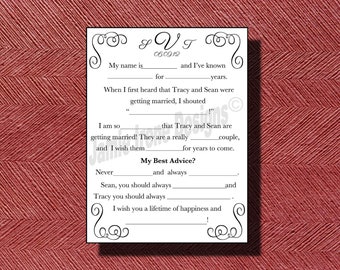 Wedding Mad Lib Guest Book