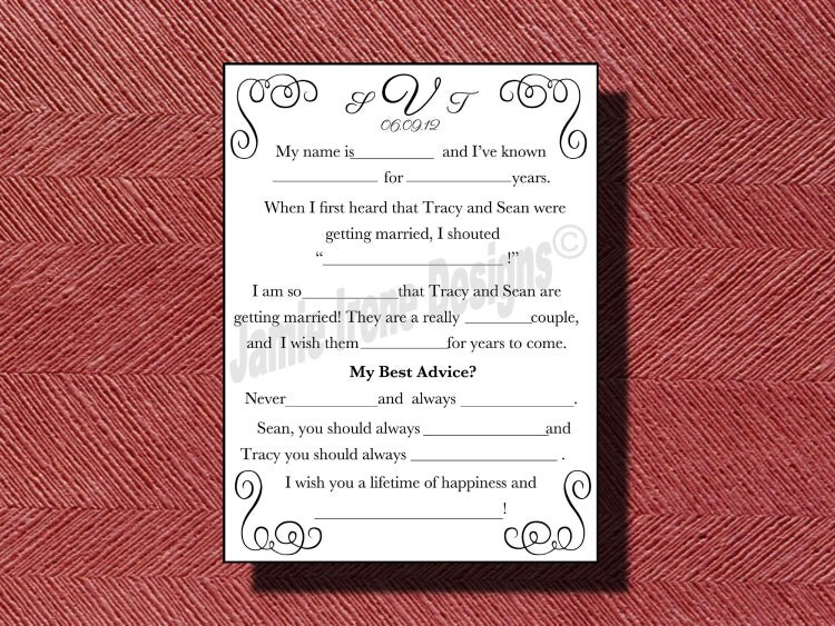 Wedding Mad Lib Guest Book by WeddingsByJamie on Etsy