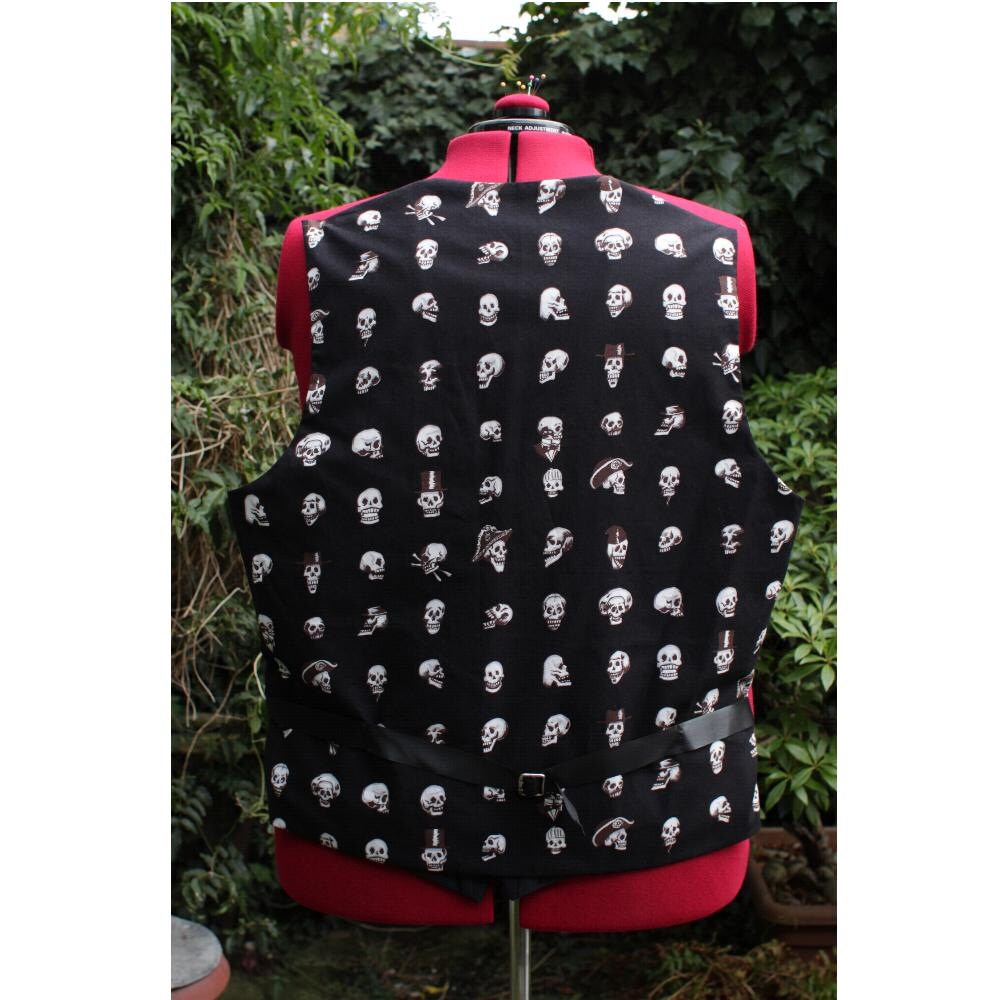 mens skull vest Waistcoat pirate skulls print by dashAclothing