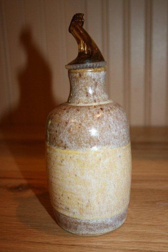 Pottery olive oil dispenser kitchen cruet handmade oil