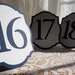 20 Wedding Table Numbers in Navy Blue and White - Choose Your Colors