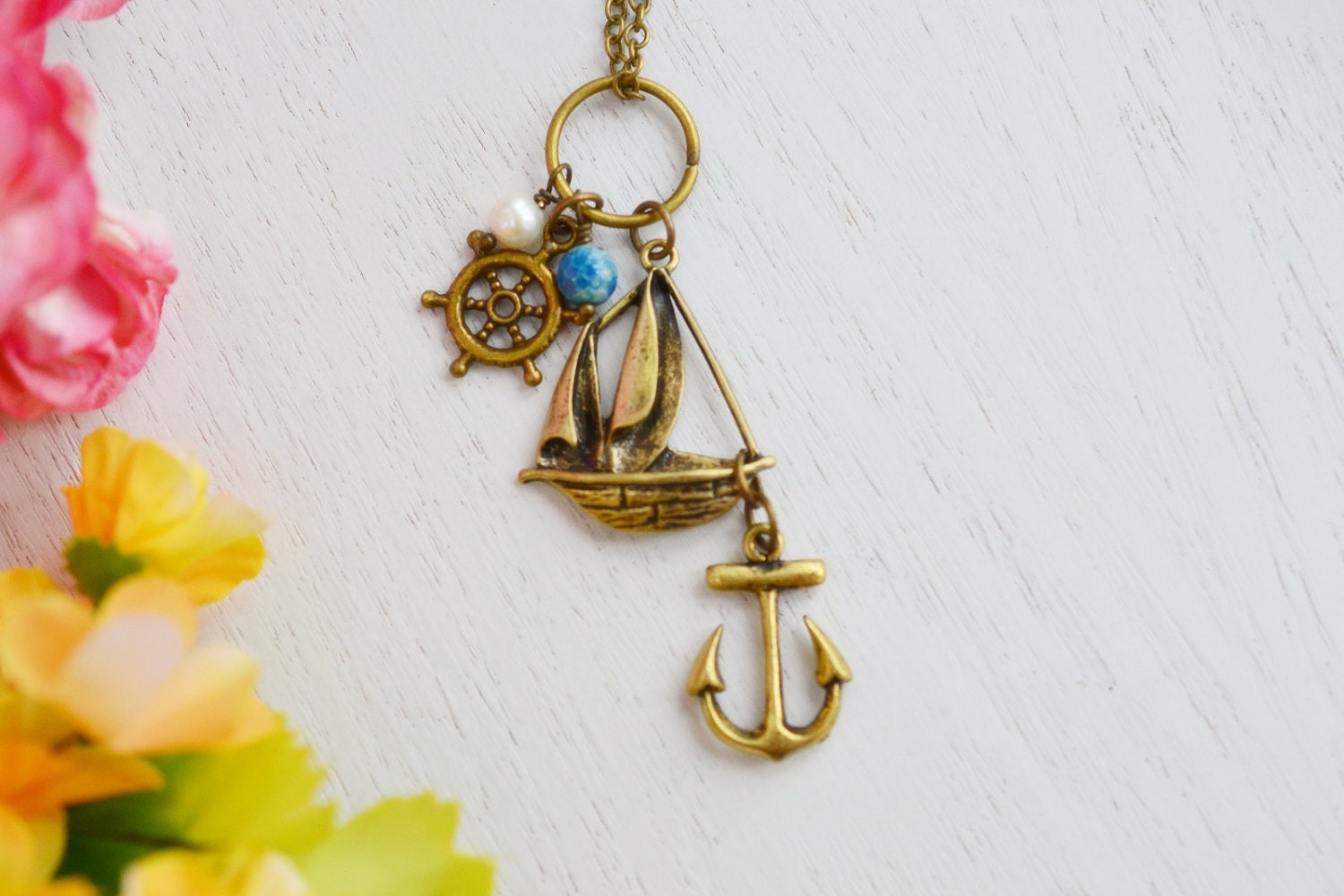 Anchor Necklace Set Sail Ready to TravelBridesmaid