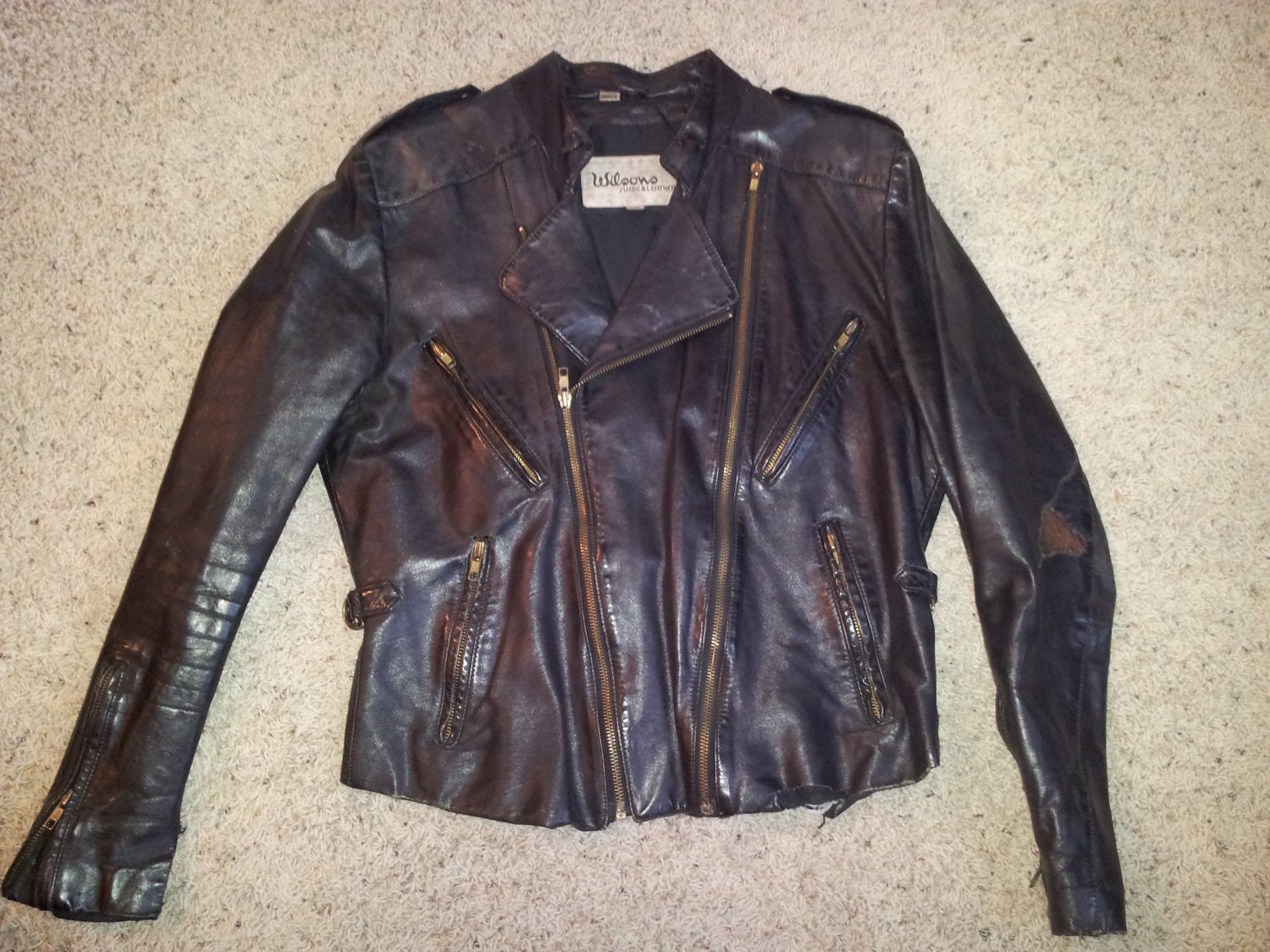 Rare 70s Leather Bondage Biker Motorcycle Jacket by DrearyDandy