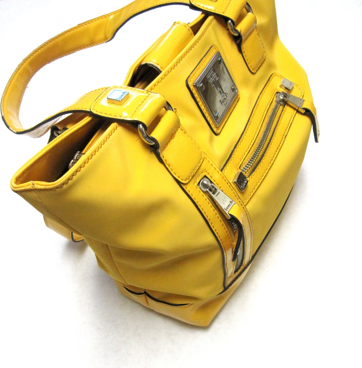 Vintage Tignanello Handbag Bright Yellow Purse