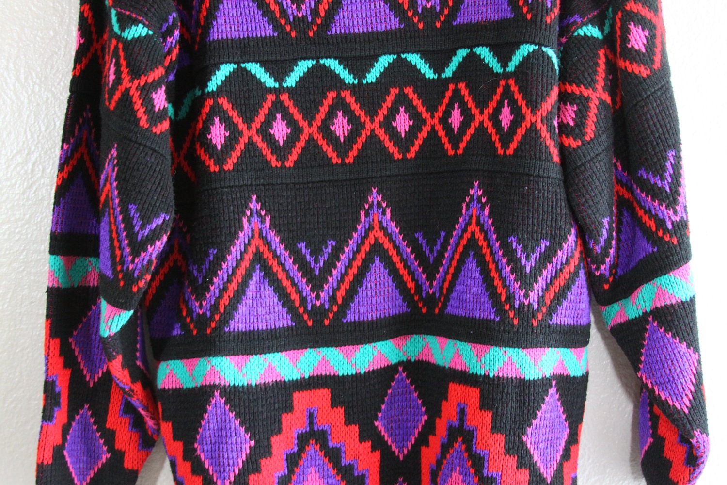 retro bright print oversized hipster sweater