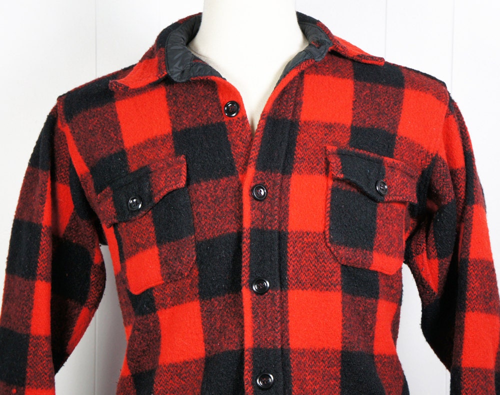 Vintage 1950's Men's Buffalo Plaid Lumberjack Shirt