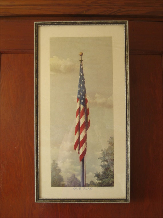 Our Flag Framed Print from the 1940's Fred Tripp 4th