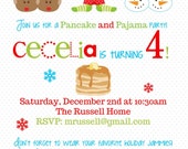 CHRISTMAS PANCAKES and PAJAMA Feet invitation - You Print Il_170x135