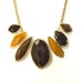 Bib necklace - brown, black, and mustard yellow