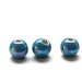 Turquoise Pearlized Iridescent Round Ceramic Beads 12mm C 10 136