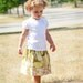 Girl's Twirl Skirt - Amy Butler Green and Pink Blossoms