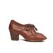 Vintage Oxford Booties High Heels Brogue Shoes Cinnamon Brown size 6