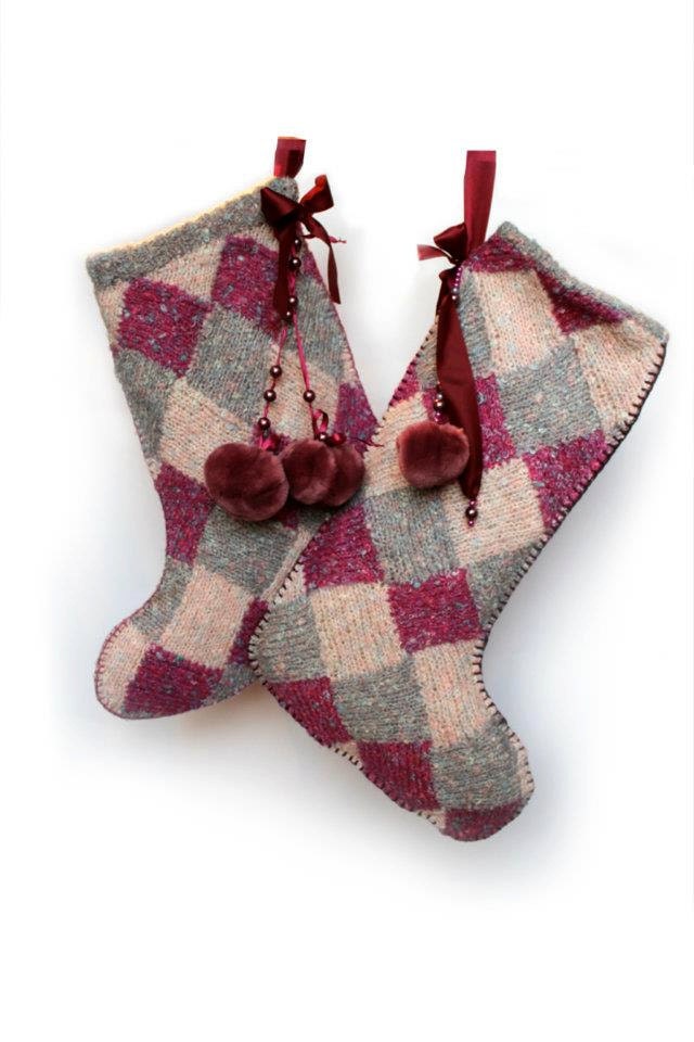 LIMITED EDITION Stylish Vintage Christmas Stiched Stocking