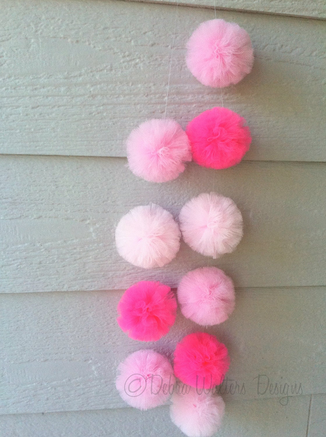 tulle pom pom garland Shades by tulle garland TiTisTuTus Etsy on of Pink pom