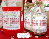 Retro Christmas Drink Egg Nog & Hot Cocoa Labels - INSTANT DOWNLOAD - Printable Decorations by Sassaby Il_170x135