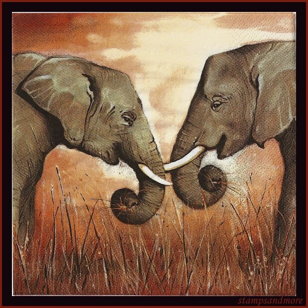 Decoupage Paper Napkins Elephants Scrapbooking Paper African
